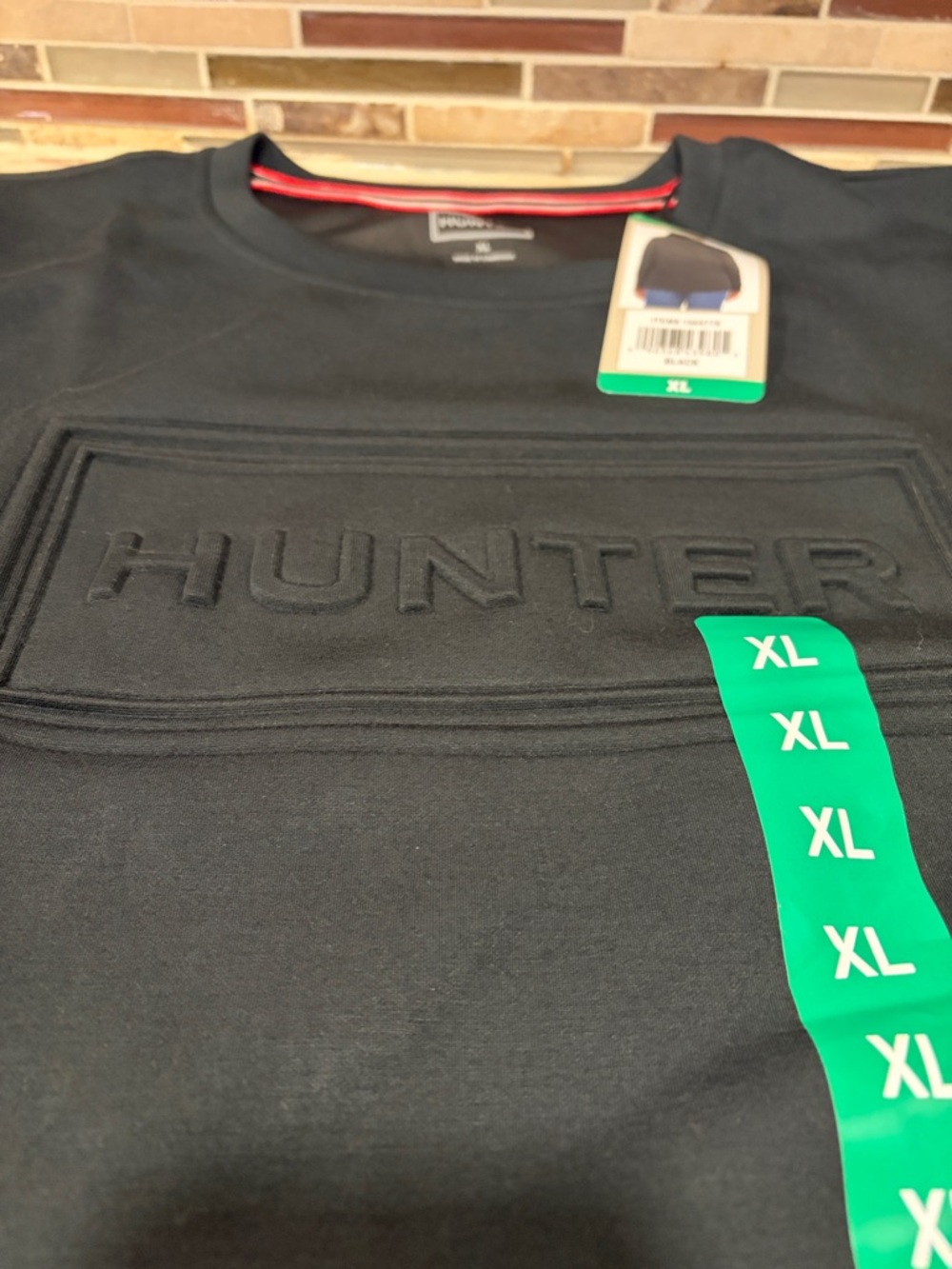 Hunter Black Embossed Logo Crewneck Sweatshirt